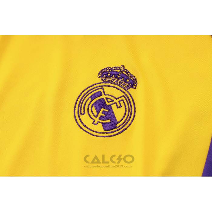 Tuta da Track Real Madrid Manica Corta 2024-2025 Giallo - Pantaloncini